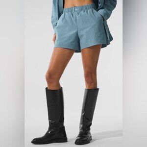 Alo Pinstripe Daylight Boxer Short Dark Celestial Blue/White XXS XS